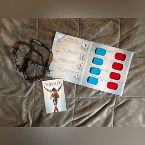 Michael Jackson This Is It Documentary Promo Pack Exclusive Lanyard & 3D Glasses